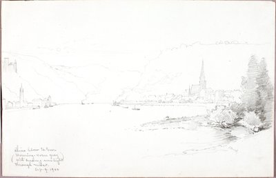Ren poniżej St. Goar autorstwa George Elbert Burr