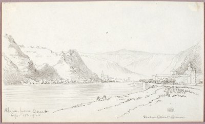Ren, od Caub autorstwa George Elbert Burr