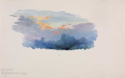 Zachód słońca, Oxford autorstwa George Elbert Burr