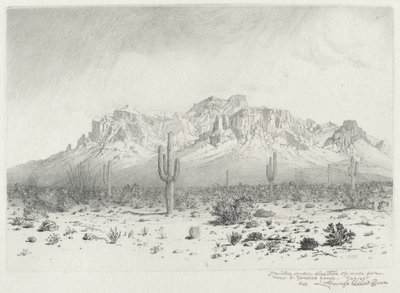 Góra przesądów, szlak Apache, Arizona (nr 1) autorstwa George Elbert Burr