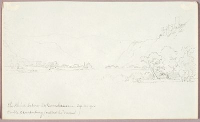 Ren poniżej St. Goarshausen autorstwa George Elbert Burr