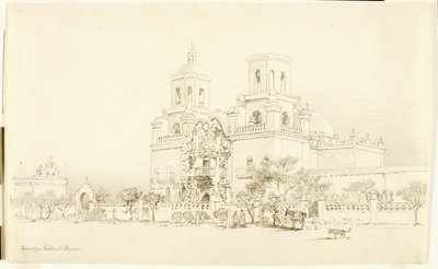 Bez tytułu (rysunek transferowy dla misji San Xavier, Tucson, Arizona) autorstwa George Elbert Burr