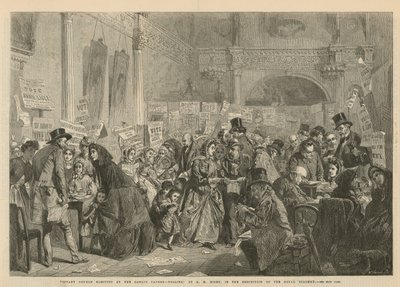 Wybory sierot dla niemowląt w London Tavern (Grawerowanie) autorstwa George Elgar Hicks