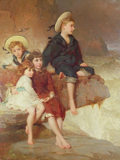 Dzieci Sir Husseya Viviana nad morzem autorstwa George Elgar Hicks