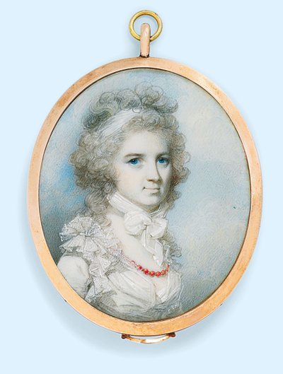Pani Thomas Graham (z domu Ann Paul) (akwarela na kości słoniowej) autorstwa George Engleheart