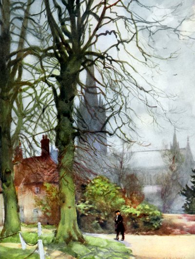 „Katedra w Salisbury, Wiltshire”, 1924-1926. autorstwa George F Nicholls
