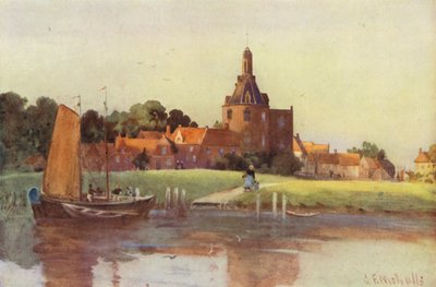 Widok w mieście Enkhuizen autorstwa George Franck Nicholls