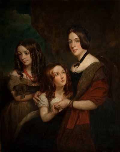 Lady Caroline Towneley z dwiema córkami, Caroline i Emily (kopia wg Francisa Granta), 1860 r. autorstwa George Frederick Clarke