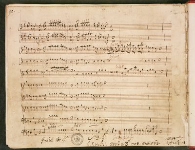 Oryginalna partytura Ostatniego Folio z Opery „Zuzanna” autorstwa George Frederick Handel