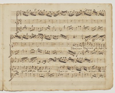 Chodź kochany kto bez jego rdzenia, f.7r z "Dodatkowych [sic!] piosenek dla Rinalda", c.1717 autorstwa George Frederick Handel