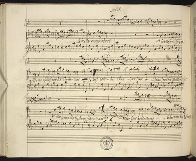 f.44v, wynik autografu Haendla Semele autorstwa George Frederick Handel