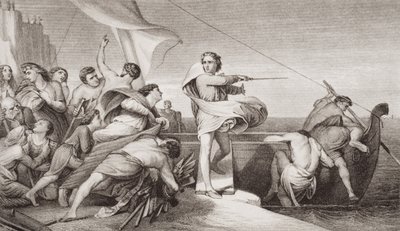 Król Alfred podżegający Anglosasów do odparcia inwazji Duńczyków w 876 r., z „Ilustracji historii angielskiej i szkockiej” Tom I autorstwa George Frederick Watts