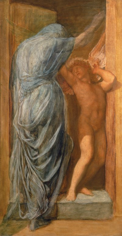 Miłość i śmierć (olej na panelu) autorstwa George Frederick Watts