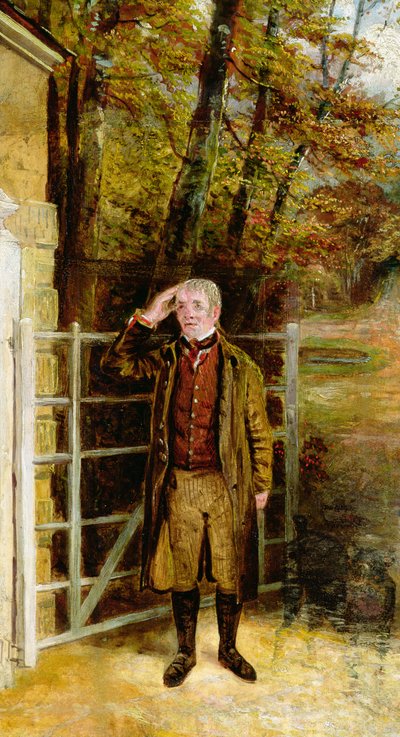 Szkic portretowy Williama Wrighta, strażnika bramy w Bramham Park, Yorkshire autorstwa George Garrard