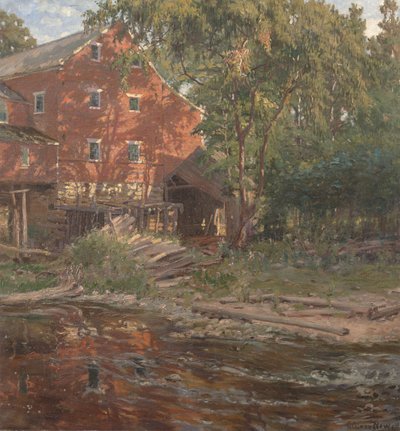 Czerwony Młyn, ok. 1916 (olej na płótnie) autorstwa George Glenn Newell