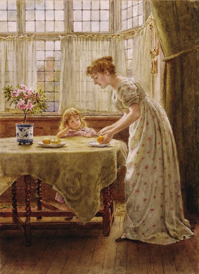 Podwieczorek (wc na papierze) autorstwa George Goodwin Kilburne