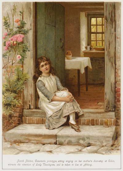 Sarah Shilton, prototyp Caterinas, siedząca na progu domu matki w Coton, przyciąga uwagę Lady Newdegate i zostaje zabrana do Arbury autorstwa George Goodwin Kilburne