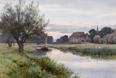 Żeglowanie po rzece Ouse w Houghton autorstwa George Gordon Fraser