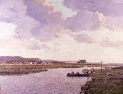 Rhyl Estuary, Północna Walia (olej na płótnie) autorstwa George Graham
