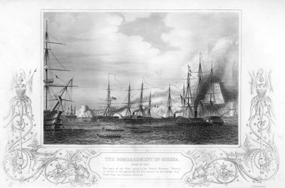 Bombardowanie Odessy na Ukrainie podczas wojny krymskiej, 1854 1857. autorstwa George Greatbatch