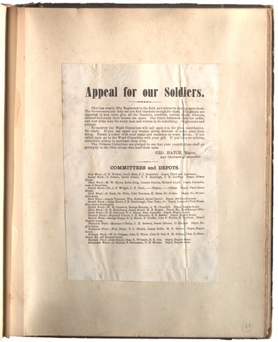 Apel o naszych żołnierzy, Ohio [w notatniku], ok. 1861-1865 autorstwa George Hatch