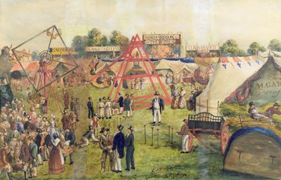 Croydon Fair, 1833 (wc i atrament na papierze) autorstwa George Hawkins