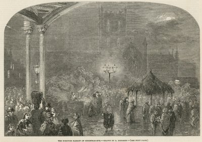 Borough Market, Londyn, w Wigilię autorstwa George Haydock Dodgson