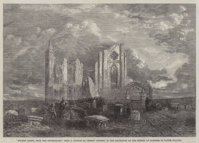 Opactwo Whitby, od strony cmentarza, na wystawie Stowarzyszenia Malarzy Akwareli autorstwa George Haydock Dodgson