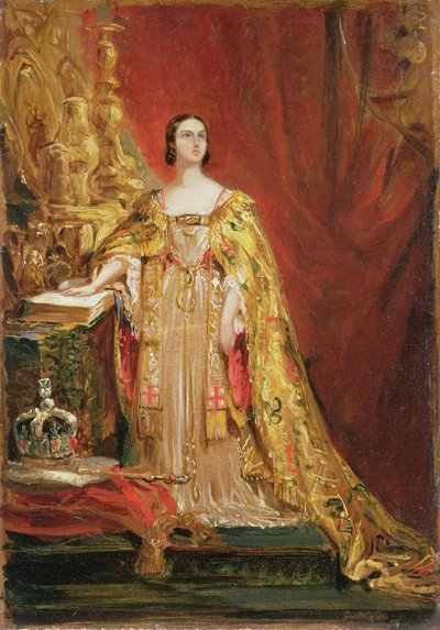 Królowa Wiktoria (1819-1901) Złożenie Przysięgi Koronacyjnej, 28 czerwca 1838 autorstwa George Hayter