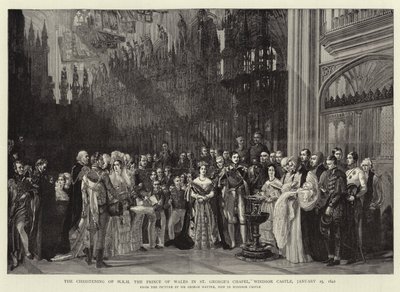 Chrzest H R H Księcia Walii w kaplicy św. Jerzego, zamek Windsor, 25 stycznia 1842 r. autorstwa George Hayter
