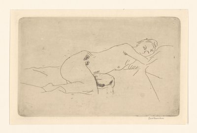 Półleżąca nagość kobieca autorstwa George Hendrik Breitner (signed by artist)