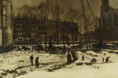 Przebicie ulicą Raadhuisstraat zimą autorstwa George Hendrik Breitner
