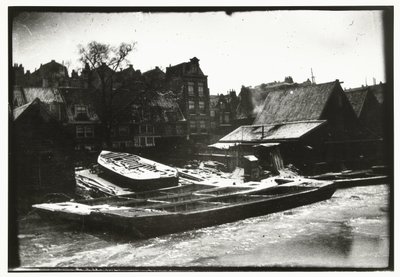 Widok stoczni na Prinseneiland w Amsterdamie autorstwa George Hendrik Breitner
