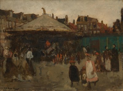 Jarmark na placu Haarlemmerplein autorstwa George Hendrik Breitner
