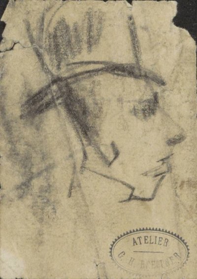 Głowa mężczyzny w kapeluszu autorstwa George Hendrik Breitner