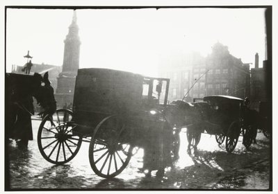 Wagony na placu Dam w Amsterdamie autorstwa George Hendrik Breitner