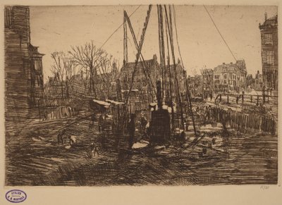 Scena w holenderskim mieście z kafarem na pierwszym planie autorstwa George Hendrik Breitner