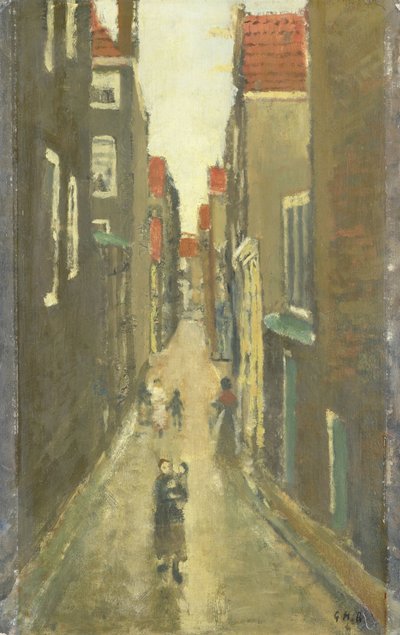 Baanbrugsteeg patrząc od Haarlemmerdijk w kierunku Vinkenstraat i Brouwersgracht autorstwa George Hendrik Breitner