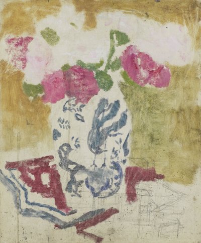 Wazon z różowymi kwiatami autorstwa George Hendrik Breitner