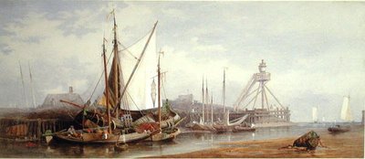Holenderski Port Rybacki (akwarela na papierze) autorstwa George Henry Andrews