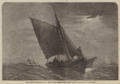 Brytyjskie rybołówstwo, nr 3, Stow Boats łowiące szproty autorstwa George Henry Andrews