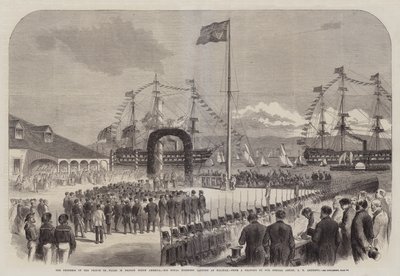 Postęp księcia Walii w brytyjskiej Ameryce Północnej, Jego Królewska Wysokość lądował w Halifax autorstwa George Henry Andrews