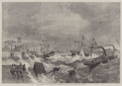 Ostatnia wichura, wraki w Kingstown, Zatoka Dublińska autorstwa George Henry Andrews