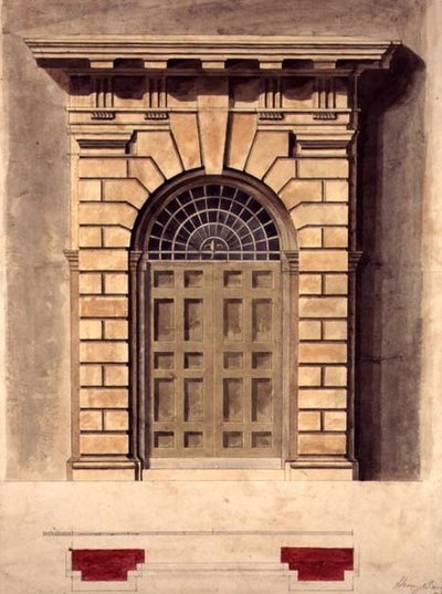 Design dla obramowania drzwi Palladian autorstwa George Henry Bailey