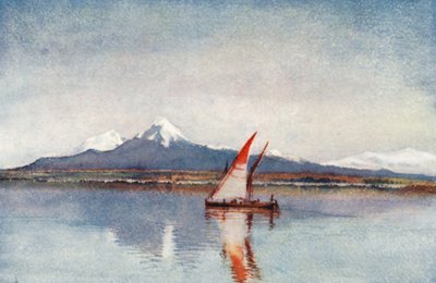 Zatoka Tunis z Kartaginy, pokazująca Bou-Cornein (kolorowa litografia) autorstwa George Henry Benton Fletcher