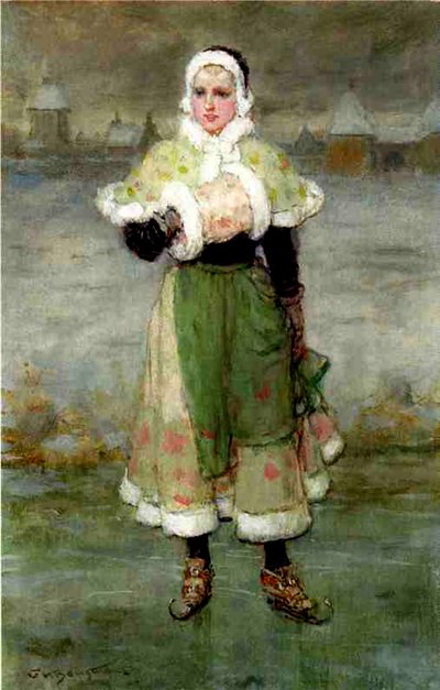 Holenderska łyżwiarka autorstwa George Henry Boughton