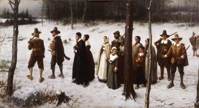 Pielgrzymi idący do kościoła, 1867 autorstwa George Henry Boughton