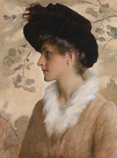 Portret damy, 1888 (wc z kolorem nadwozia na papierze) autorstwa George Henry Boughton