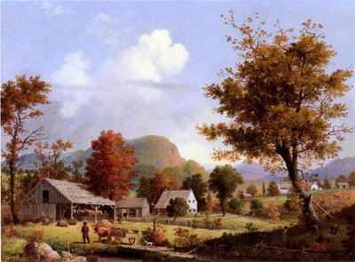 Tłoczenie cydru, 1855 autorstwa George Henry Durrie