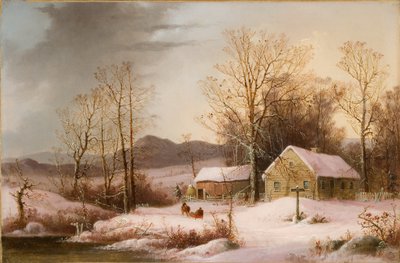 Zagroda zimą 1860 (olej na płótnie) autorstwa George Henry Durrie